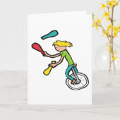Einrad Jongleur Karte (Gelbe Blume)