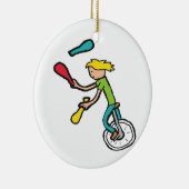 Einrad Jongleur Keramik Ornament (Rechts)