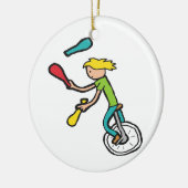 Einrad Jongleur Keramik Ornament (Links)