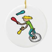 Einrad Jongleur Keramik Ornament (Hinten)