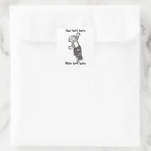 Einradaffe Quadratischer Aufkleber (Tasche)