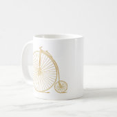 Einradlinie in Gold Zeichnend Kaffeetasse (Vorderseite Links)