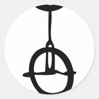 Einradsymbol Runder Aufkleber