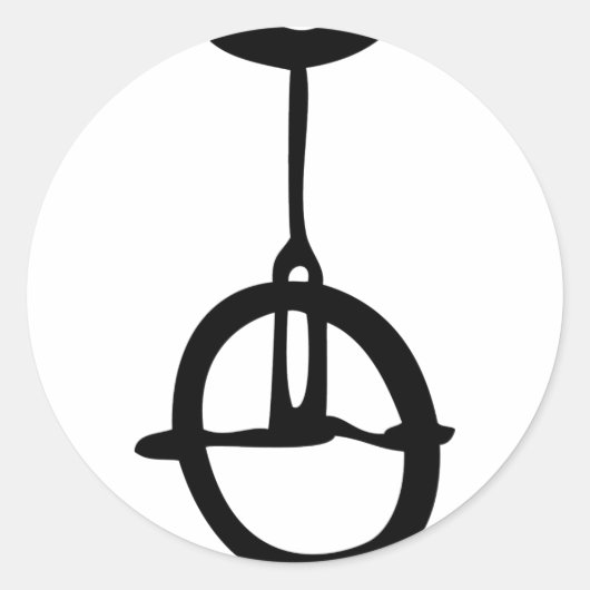 Einradsymbol Runder Aufkleber (Vorderseite)