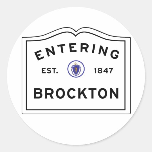 Einreise in die Stadt Brockton MA Runder Aufkleber (Vorderseite)
