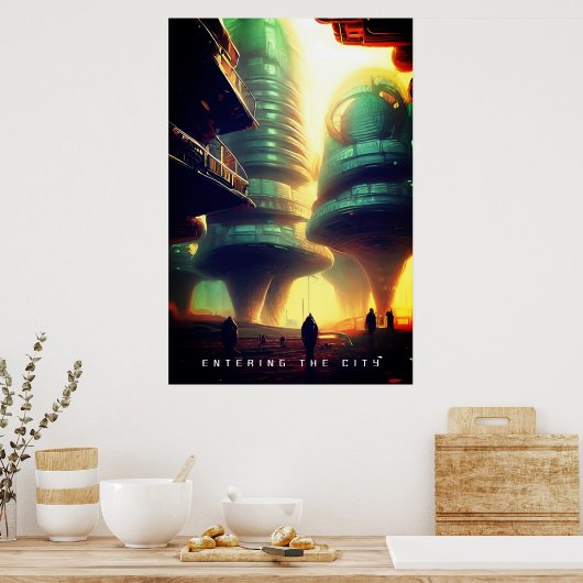 Einreise in die Stadt Poster (Küche)
