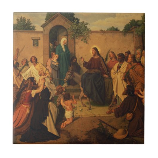 Einreise Jesu Christi nach Jerusalem Fliese (Vorderseite)
