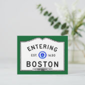Einreise nach Boston Postkarte (Stehend Vorderseite)