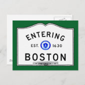 Einreise nach Boston Postkarte (Vorne/Hinten)