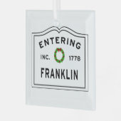 Einreise nach Franklin MA Ornament Aus Glas (Vorderseite links)