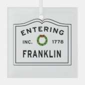 Einreise nach Franklin MA Ornament Aus Glas (Vorderseite)