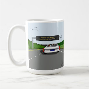Einreise nach New Jersey. Erhöhen Meds Funny Carto Kaffeetasse