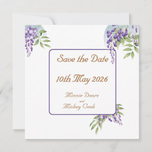 Einrichtung der Blume Wisteria Save The Date