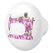 Einrichtung der Nähmaschine mit lila Blume Keramikknauf (Rechts)