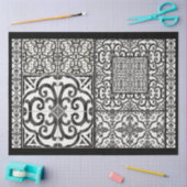 Einrichtung des Bauernhauses Schwarz-Weiß-Fliesen Seidenpapier (Basteln)