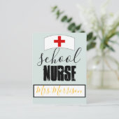 Einrichtung des Schulkrankenhauses; Stethoskop-Her Postkarte (Stehend Vorderseite)