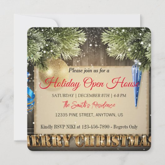 Einrichtung für Weihnachtsbaumkarten Feiertagskarte (Vorderseite)