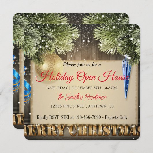 Einrichtung für Weihnachtsbaumkarten Feiertagskarte (Vorne/Hinten)