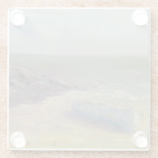 Einrollboot an der Küste Glasuntersetzer (Rückseite)