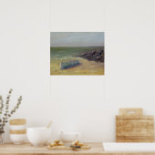 Einrollboot an der Küste Poster (Küche)