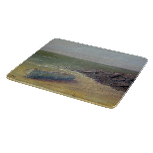 Einrollboot an der Küste Schneidebrett (Ecke)