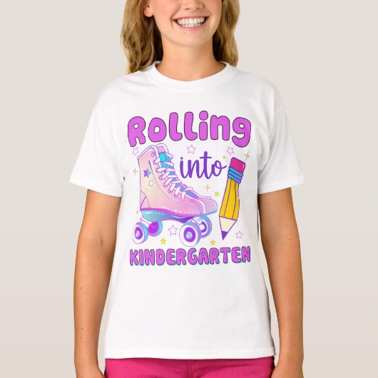 Einrollung in den Kindergarten | Roller Skaten T-Shirt (Vorderseite)