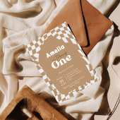 Eins! | Boho Checkered | Gingham | 1. Geburtstag Einladung