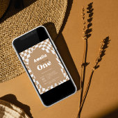 Eins! | Boho Checkered | Gingham | 1. Geburtstag Einladung