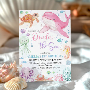 Eins der Niedlichen Ozeantiere zum Geburtstag Einladung