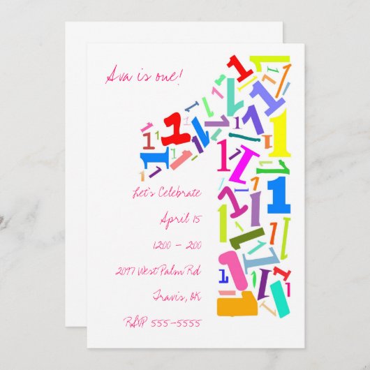 Eins! Einladung (Vorne/Hinten)