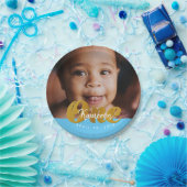 Eins| Goldschimmer| Erstes Geburtstagsjahr Pappteller (Party)