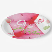 Eins im Niedlichen Sommer in Melon Pappteller (Schrägansicht)