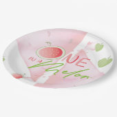 Eins im Niedlichen Sommer in Melon Pappteller (Schrägansicht)