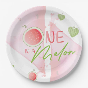 Eins im Niedlichen Sommer in Melon Pappteller
