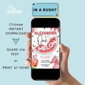 Eins in A Melon 1st Watermelon Girl Einladung