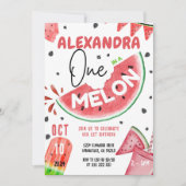 Eins in A Melon 1st Watermelon Girl Einladung (Vorderseite)