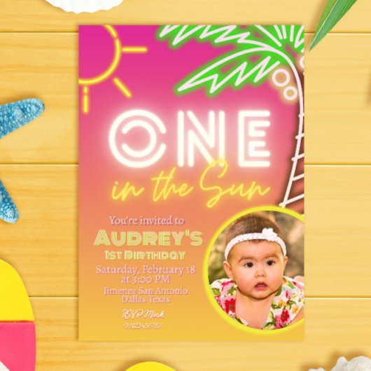 Eins in der Sonne - Einladung zum 1. Geburtstag