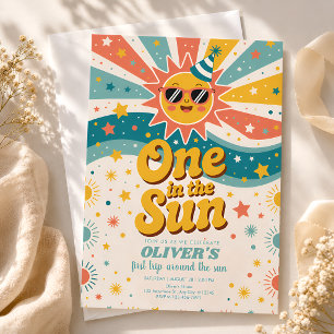 Eins in der Sonne Sunshine 1. Geburtstag Einladung