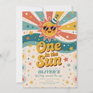 Eins in der Sonne Sunshine 1. Geburtstag Einladung