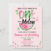 Eins in ein Melon Little Girl Einladung zum ersten (Vorderseite)