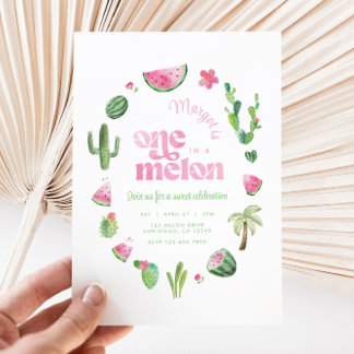 Eins in einem Melon 1. Geburtstag Einladung