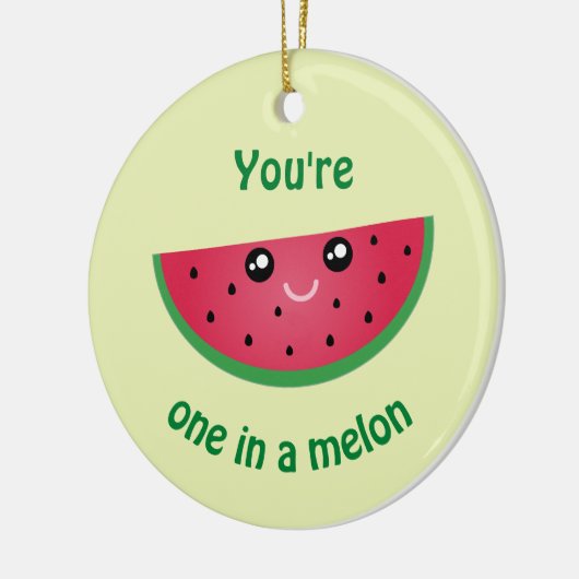 Eins in einem Melon Funny Kawaii Weihnachten Keramikornament (Links)