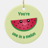 Eins in einem Melon Funny Kawaii Weihnachten Keramikornament (Hinten)