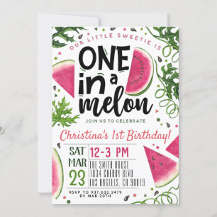 Eins in einem Melon Geburtstag Einladung