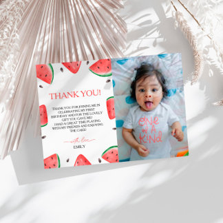 Eins in einem Melon Geburtstag Watermelon Danke Ka Einladung