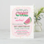 Eins in einem Melon Girly Einladung zum 1. Geburts (Stehend Vorderseite)