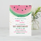 Eins in einem Melon Girly Einladung zum 1. Geburts (Stehend Vorderseite)