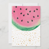 Eins in einem Melon Girly Einladung zum 1. Geburts (Rückseite)