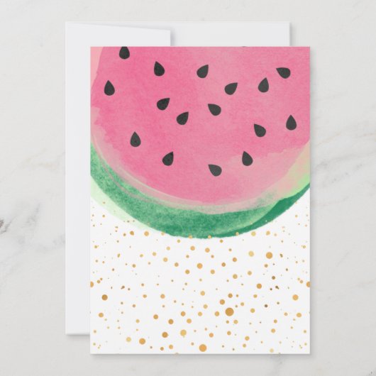 Eins in einem Melon Girly Einladung zum 1. Geburts (Rückseite)