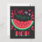 Eins in einem Melon-Mama-B-Day-Party Postkarte (Vorne/Hinten)
